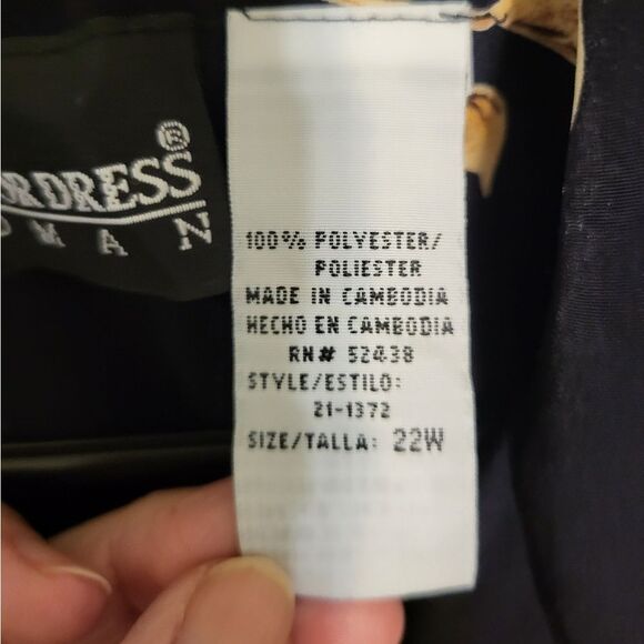 Sag Harbor Woman Black Gold Floral Dress Tank Maxi Button Up, Plus Size 22W NEW - Picture 5 of 5